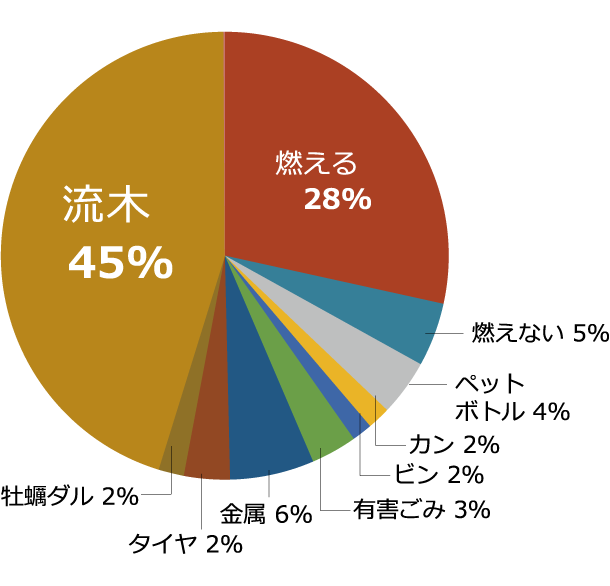 波板海岸のゴミの種類
